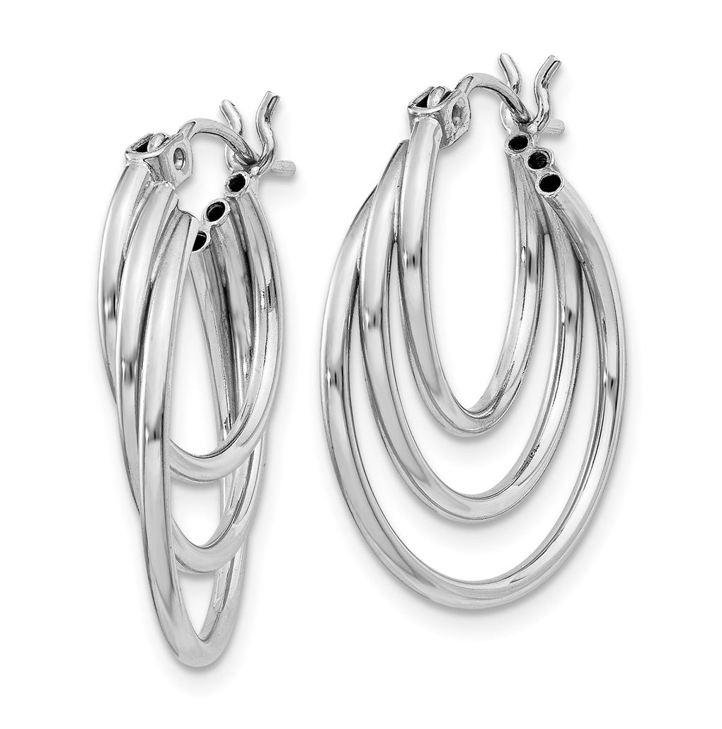 14k White Gold Triple Hoop Earrings – Elegant Jewelry Gift for Birthday, Anniversary, Engagement, Wedding