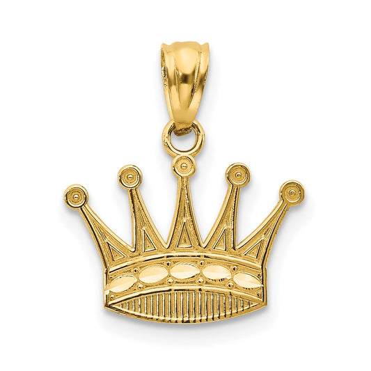 14K Yellow Gold Crown Pendant