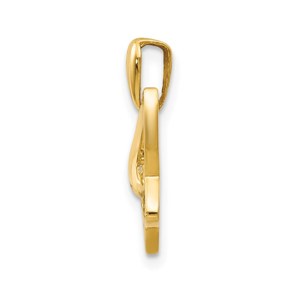 14k Yellow Gold Cubic Zirconia Children's Butterfly Pendant