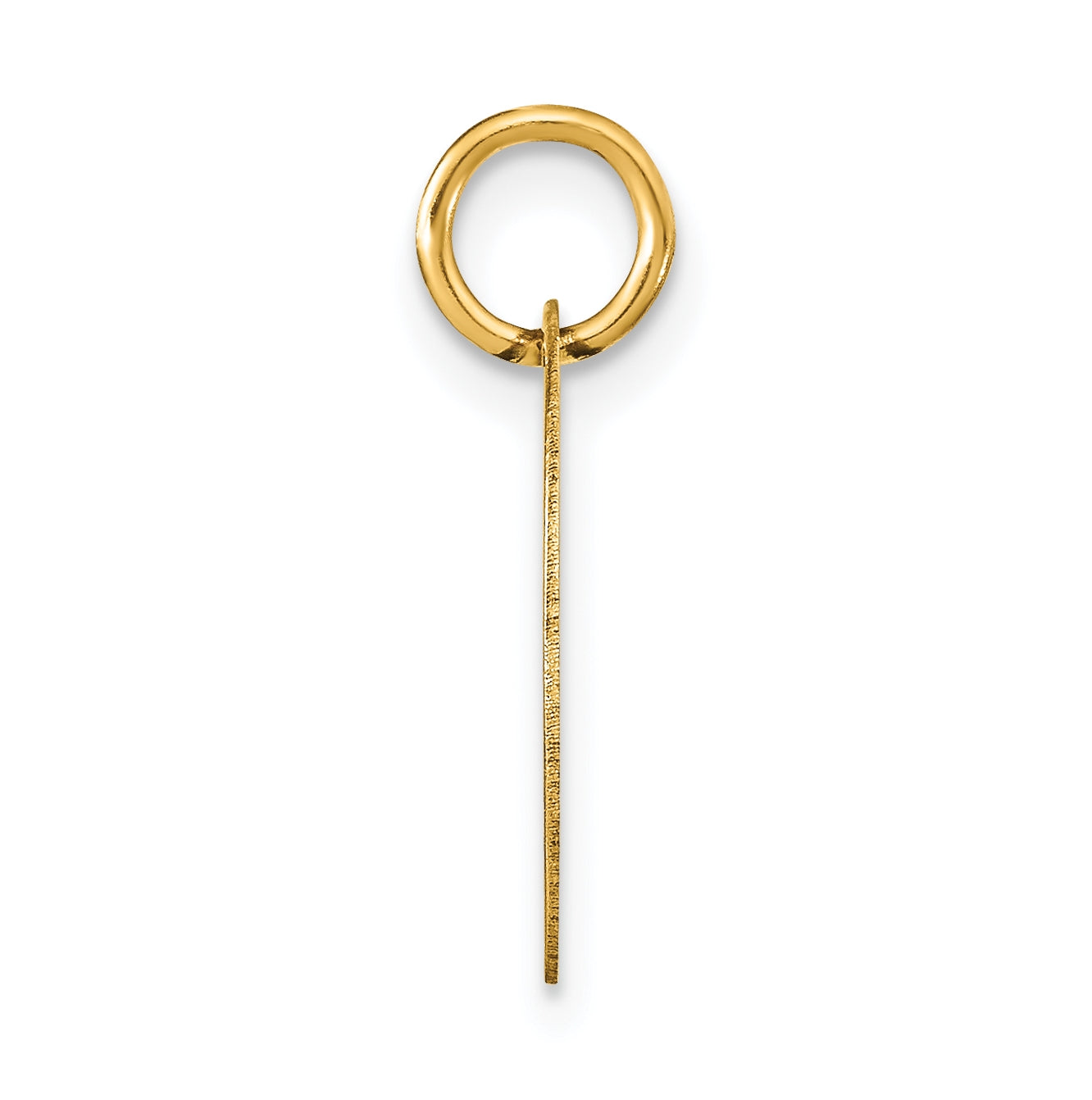 14K Yellow Gold Polished Black Enamel Letter C Initial Disk Charm