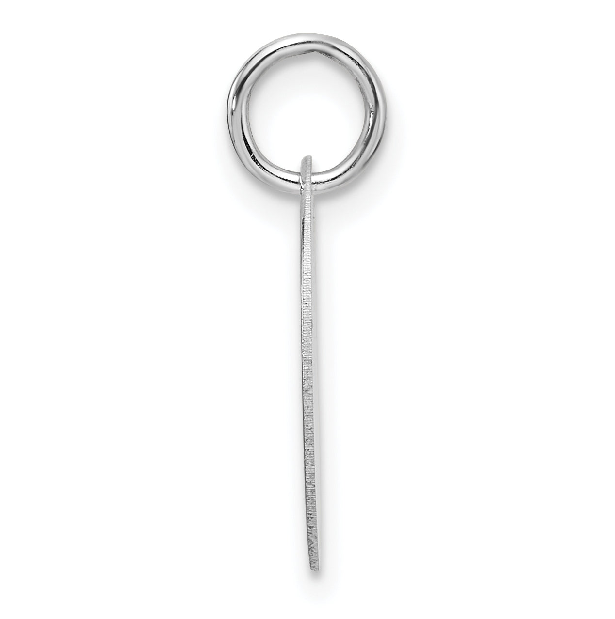 14K White Gold Polished Black Enamel Letter G Initial Disk Charm