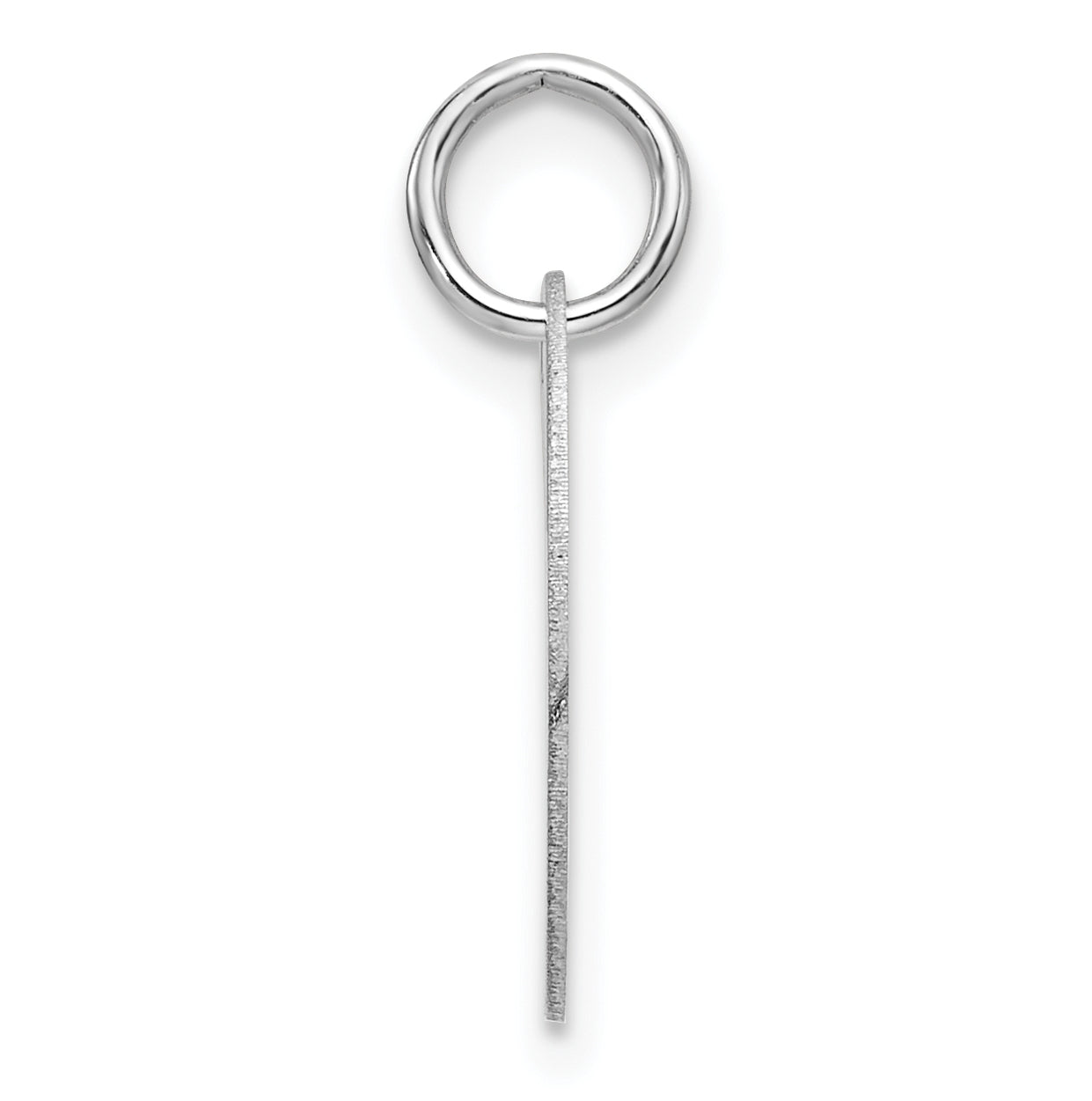 14K White Gold Polished Black Enamel Letter L Initial Disk Charm