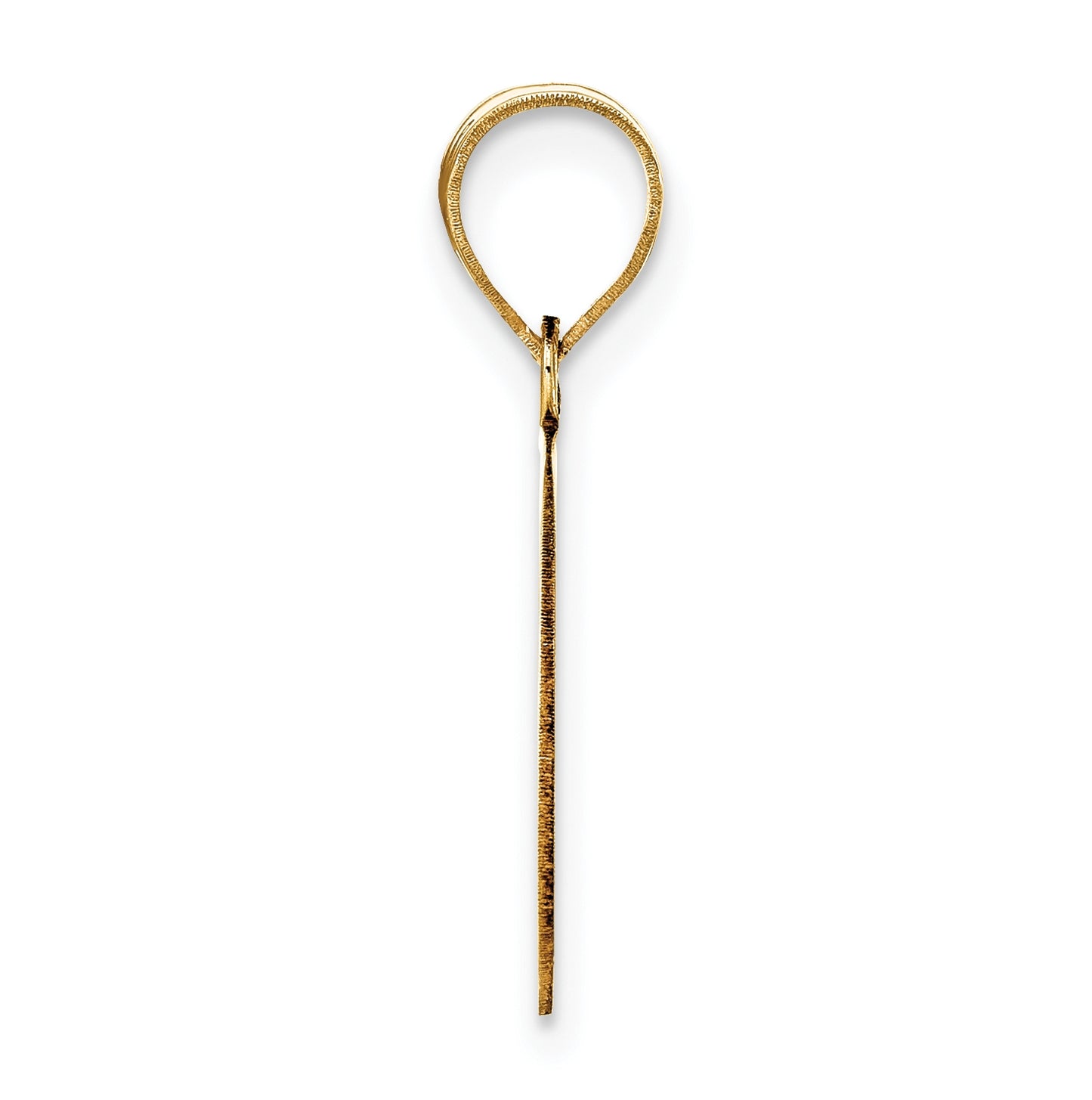 14K Yellow Gold Polished Etched Letter G Initial Pendant