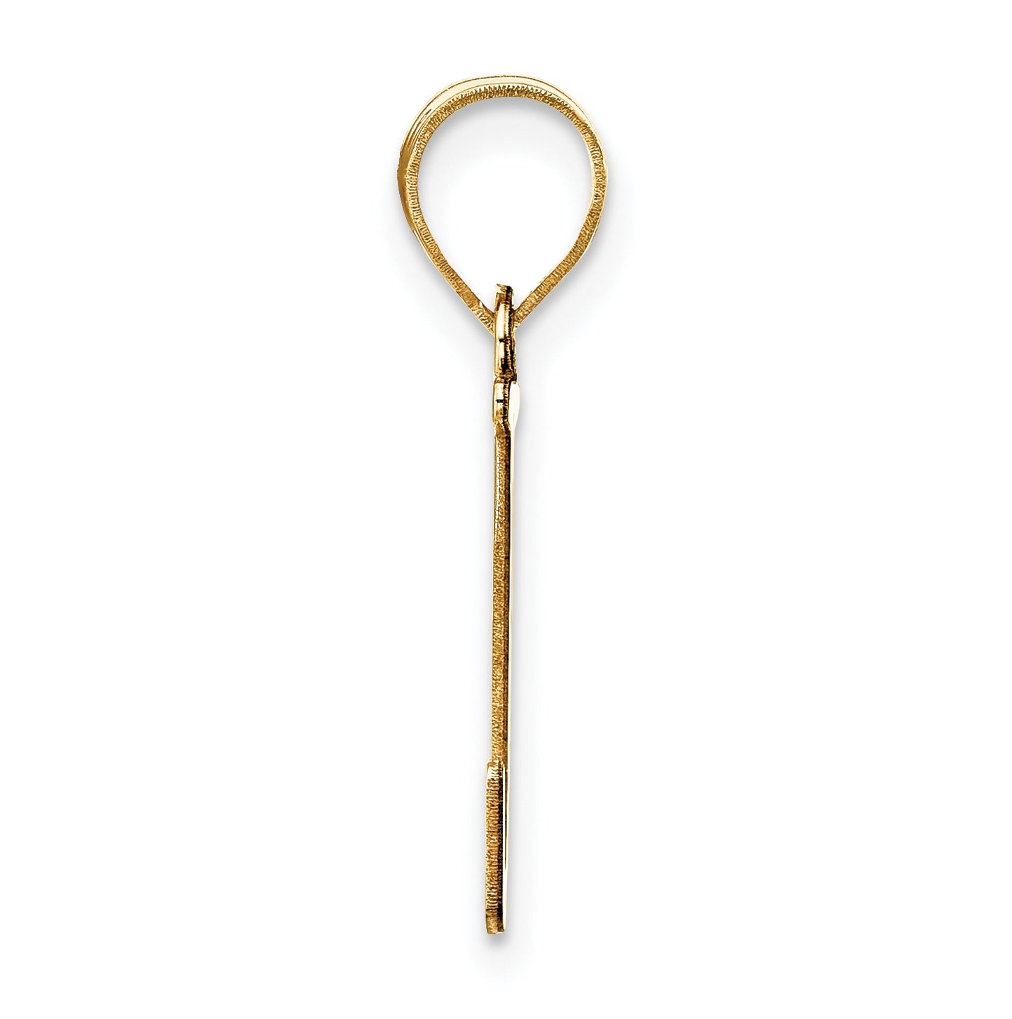 14K Yellow Gold Polished Etched Letter J Initial Pendant