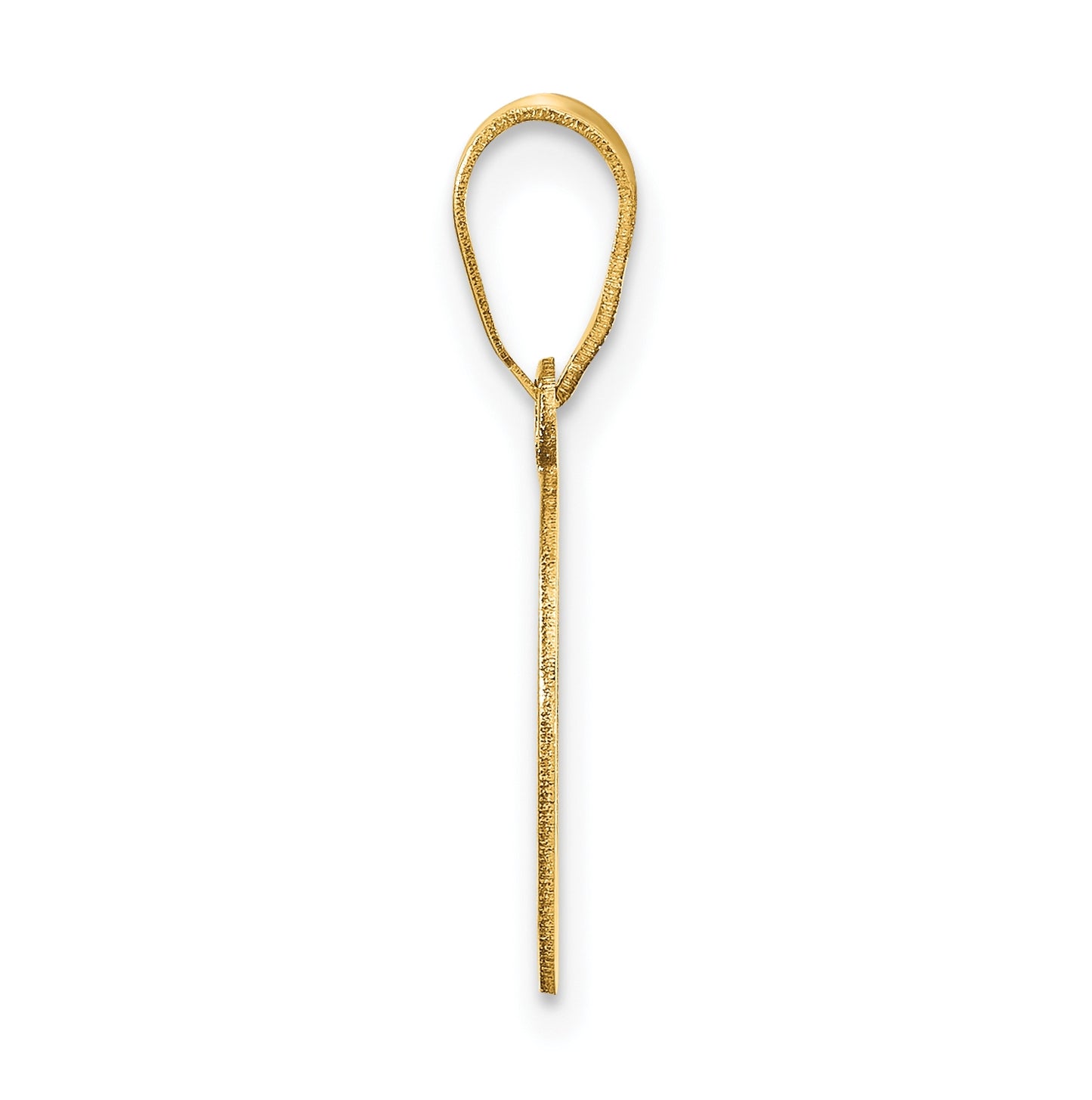 14K Yellow Gold Polished Script Letter D Initial Pendant