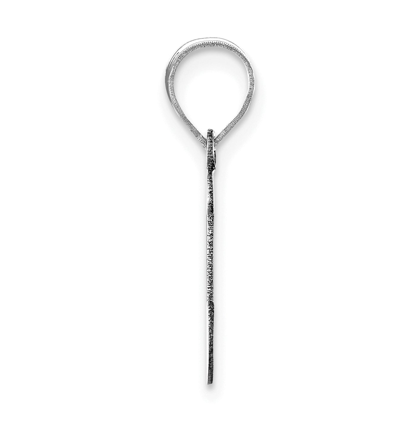 14K White Gold Polished Script Letter I Initial Pendant