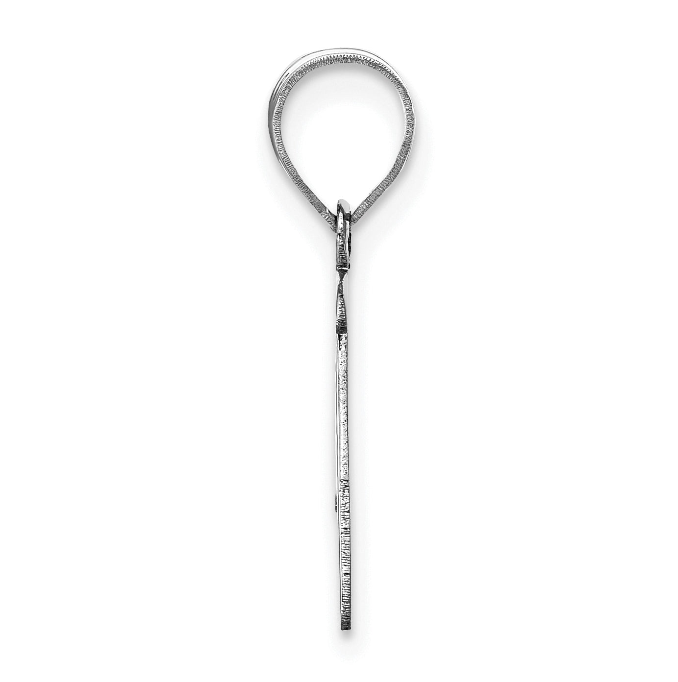 14K White Gold Polished Script Letter P Initial Pendant