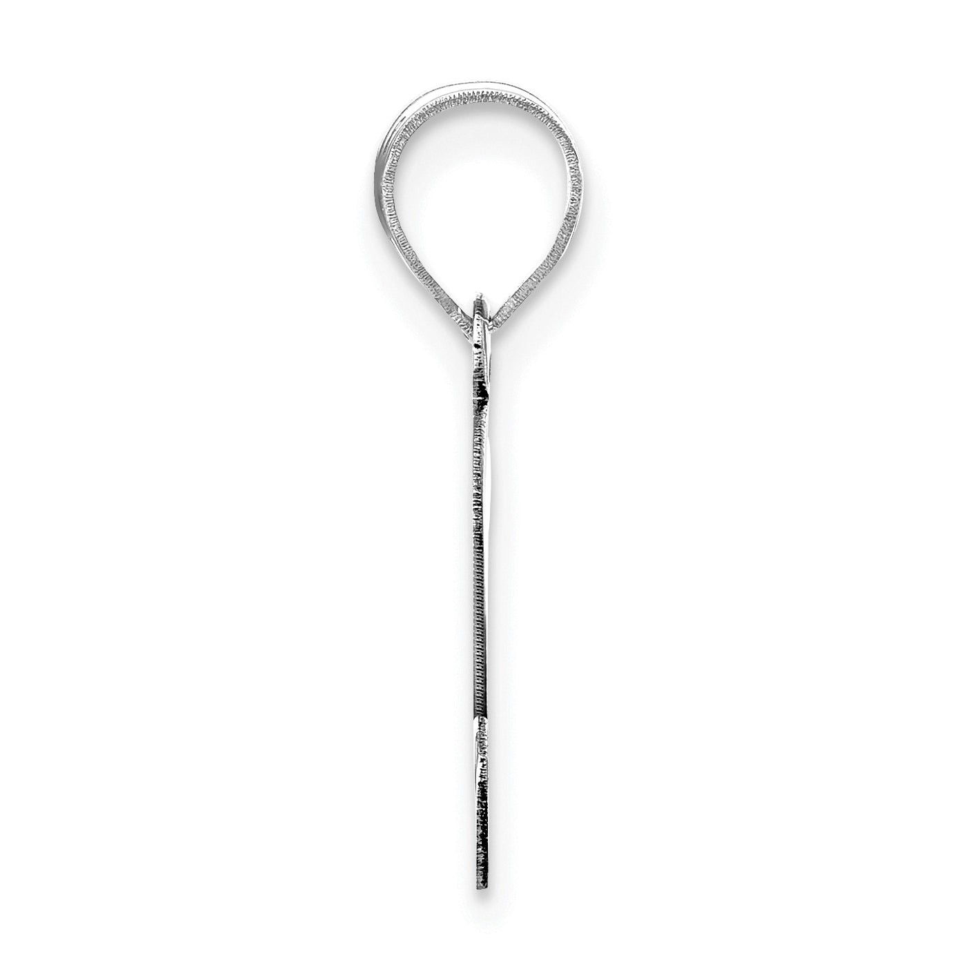 14K White Gold Polished Script Letter S Initial Pendant