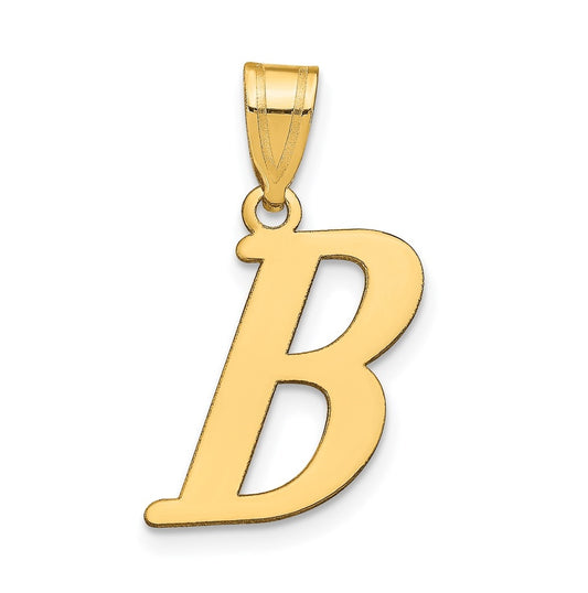 14K Yellow Gold Polished Letter B Initial Pendant