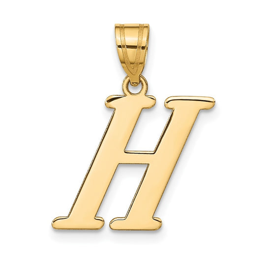 14K Yellow Gold Polished Letter H Initial Pendant