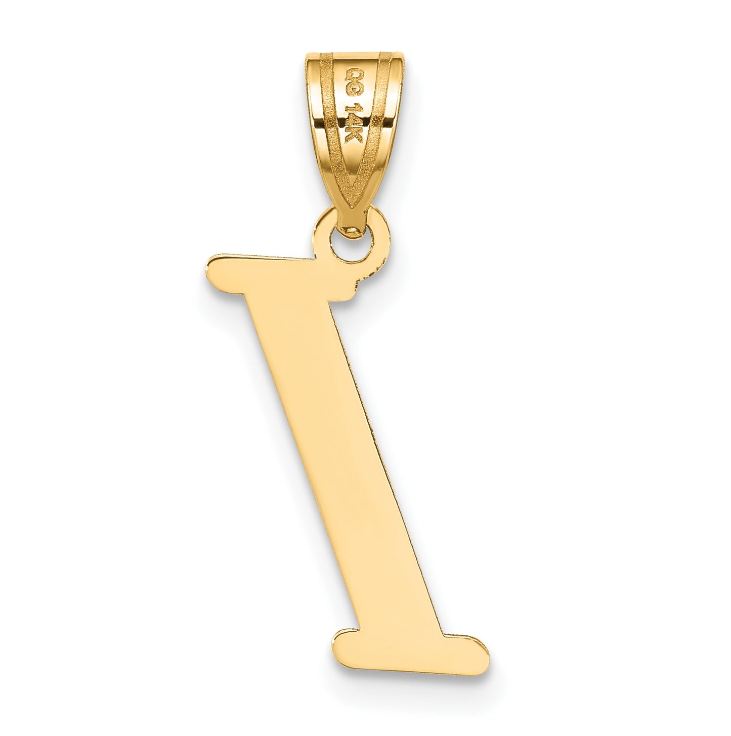 14K Yellow Gold Polished Letter I Initial Pendant