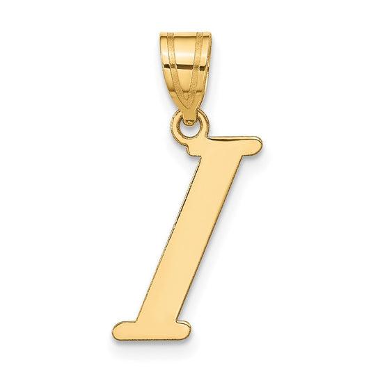 14K Yellow Gold Polished Letter I Initial Pendant