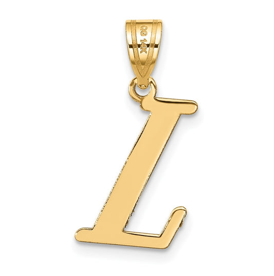 14K Yellow Gold Polished Letter L Initial Pendant