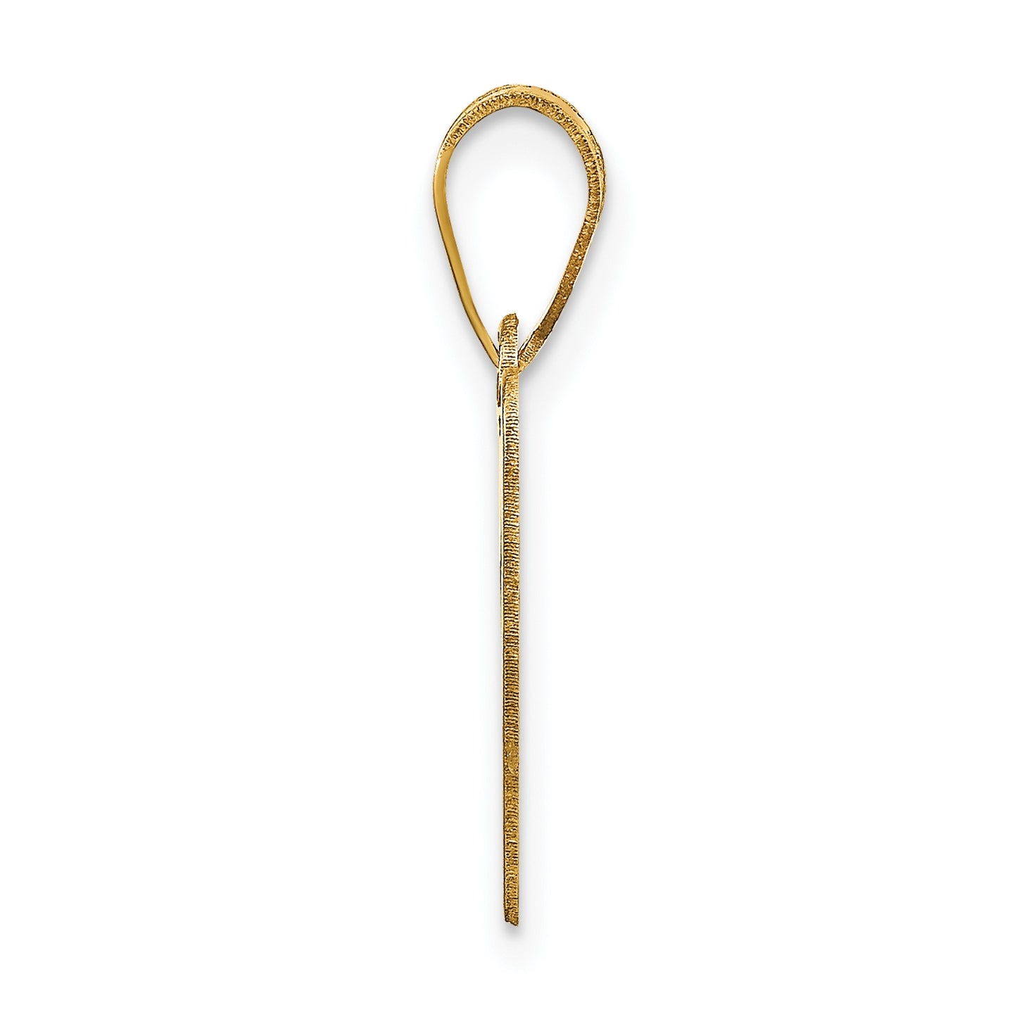 14K Yellow Gold Polished Bubble Letter A Initial Pendant