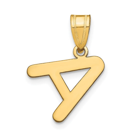 14K Yellow Gold Polished Bubble Letter A Initial Pendant