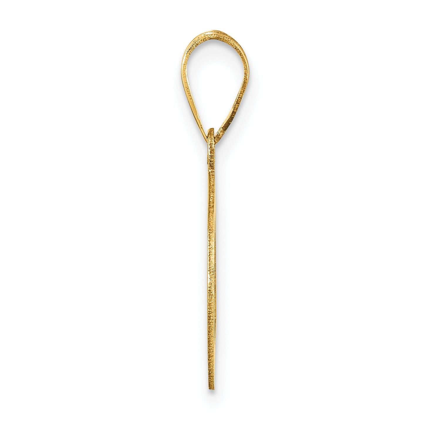14K Yellow Gold Polished Bubble Letter D Initial Pendant