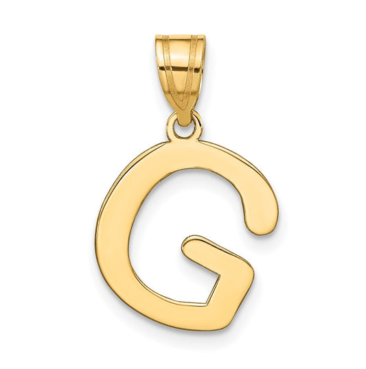 14K Yellow Gold Polished Bubble Letter G Initial Pendant