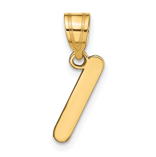 14K Yellow Gold Polished Bubble Letter I Initial Pendant