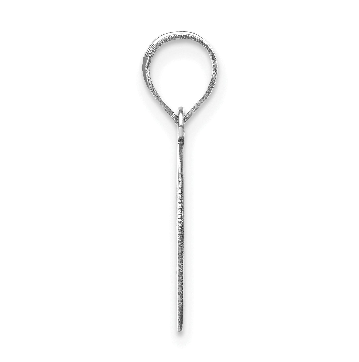 14K White Gold Polished Bubble Letter G Initial Pendant