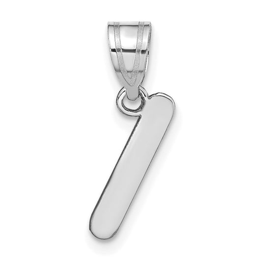 14K White Gold Polished Bubble Letter I Initial Pendant