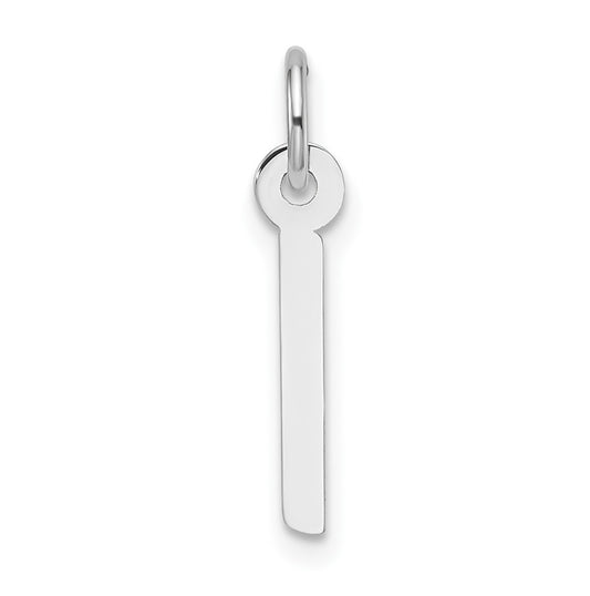 14K White Gold  Slanted Block Letter I Initial Charm