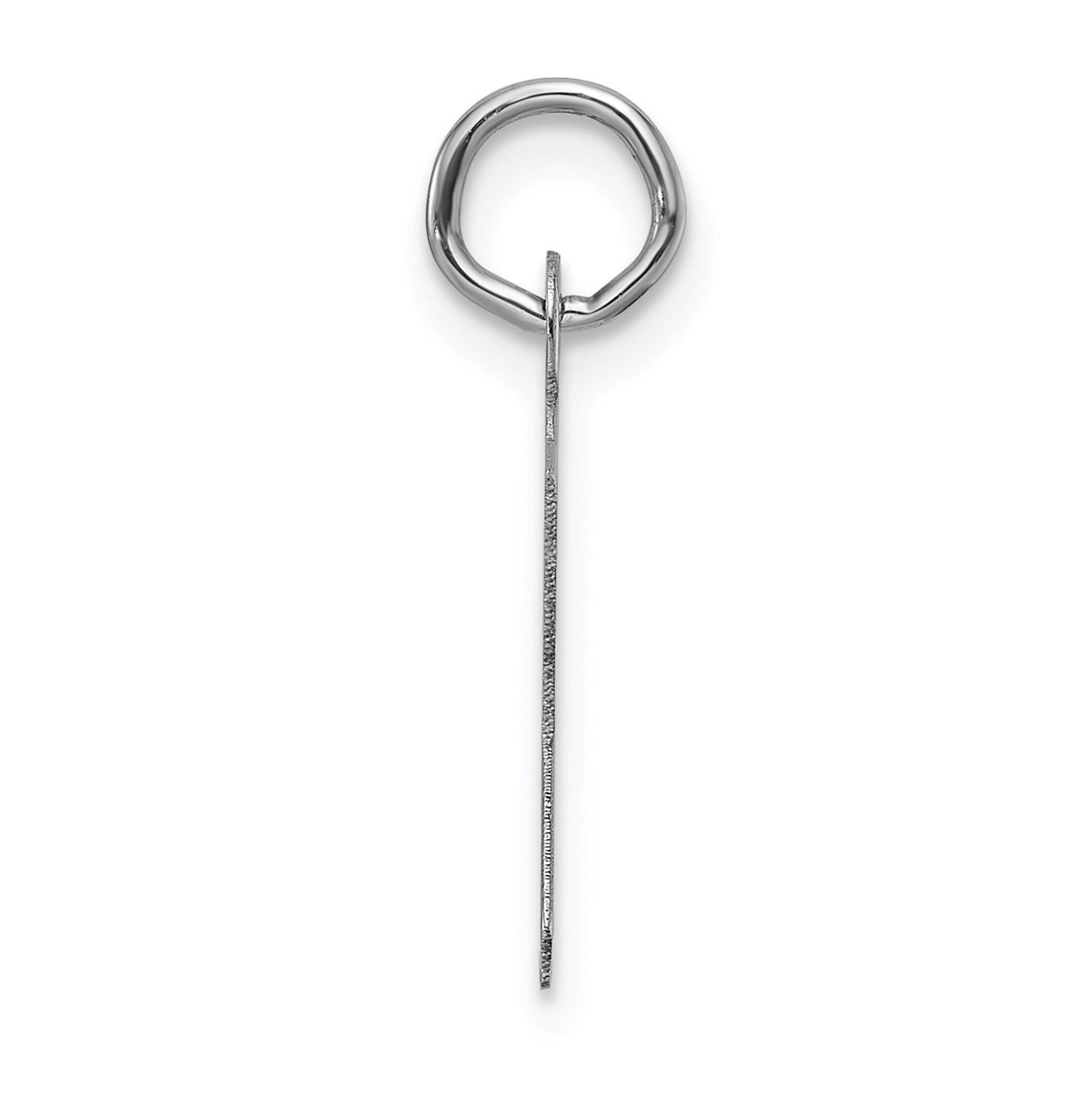 14K White Gold  Slanted Block Letter K Initial Charm