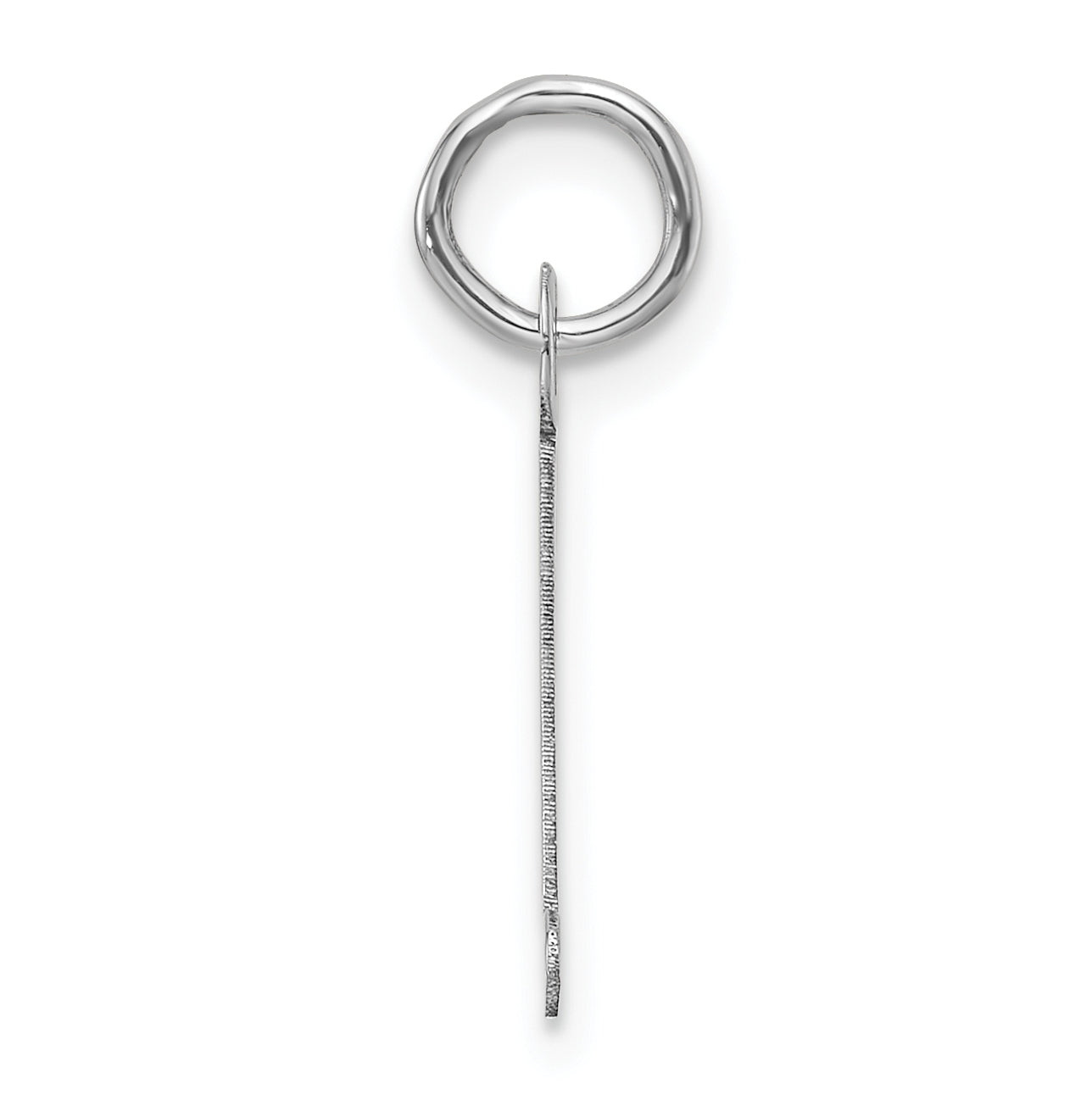 14K White Gold  Slanted Block Letter L Initial Charm
