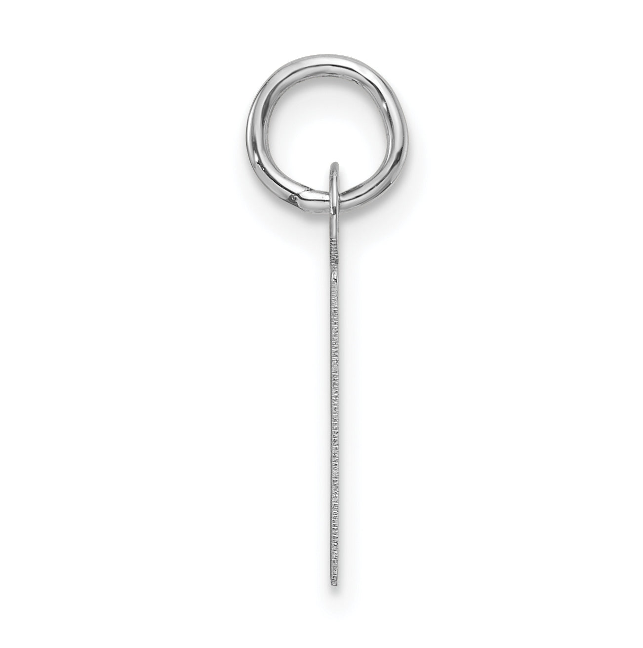 14K White Gold  Slanted Block Letter P Initial Charm