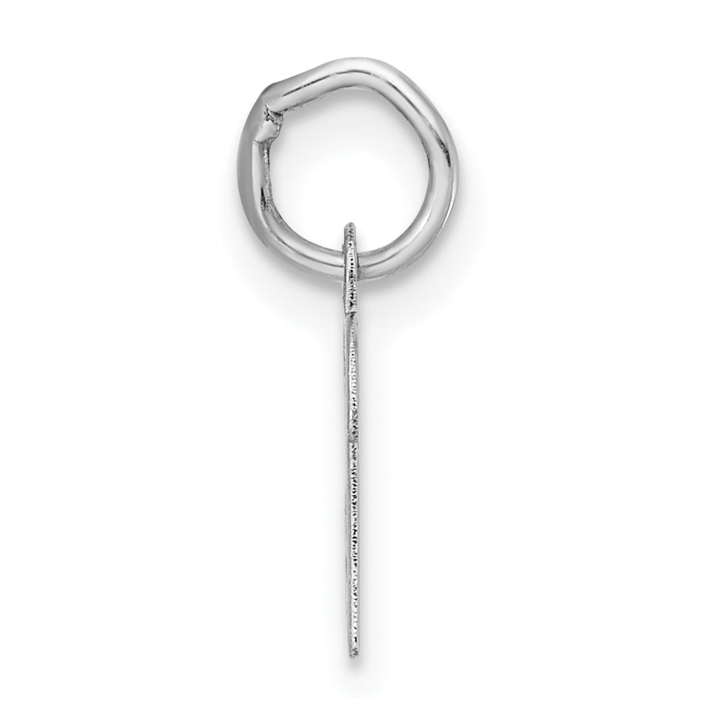 14k White Gold Small Script Letter B Initial Charm