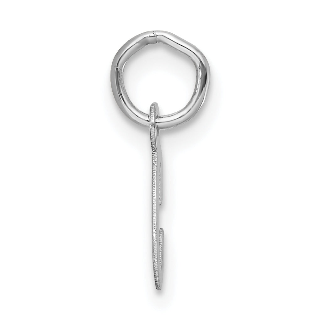 14k White Gold Small Script Letter C Initial Charm