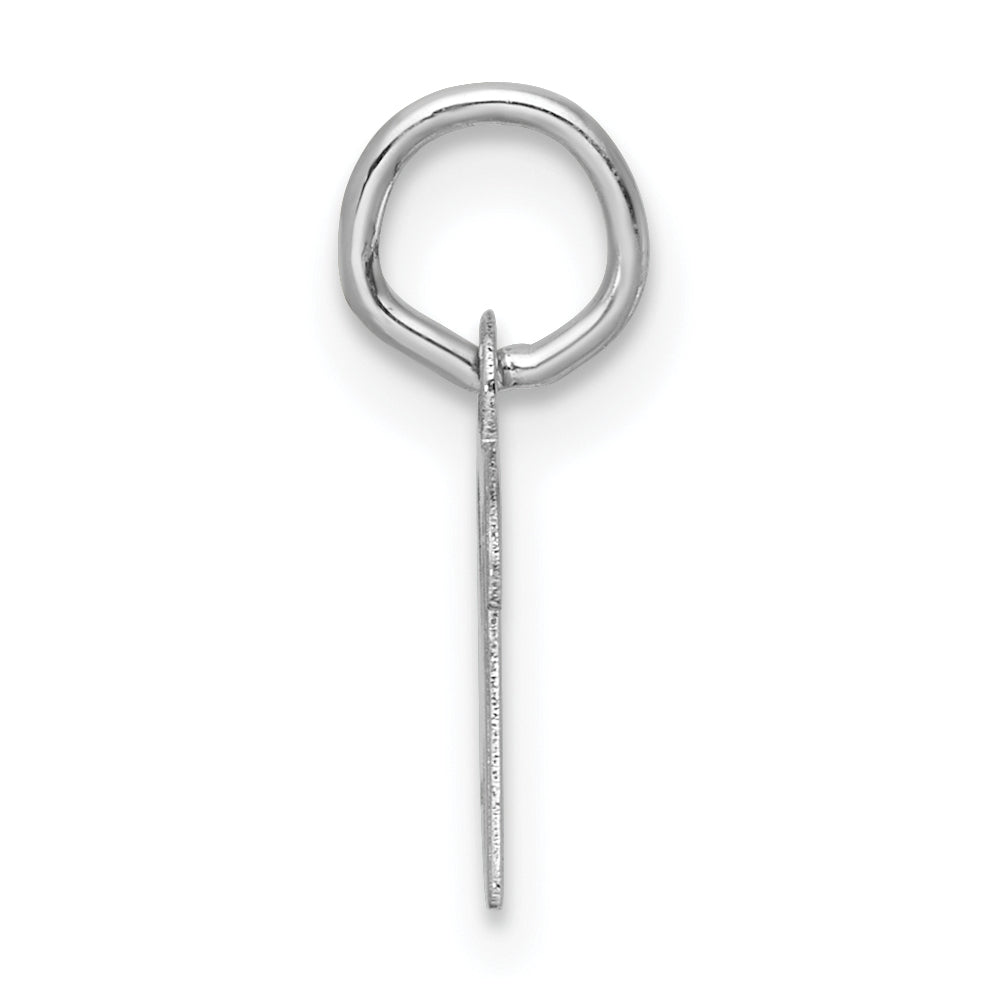 14k White Gold Small Script Letter R Initial Charm