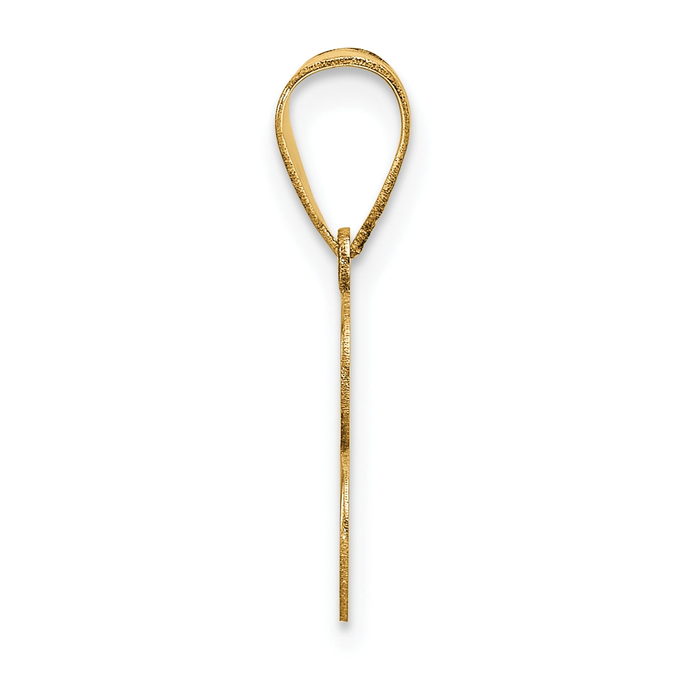 14K Yellow Gold Polished Etched Letter B Initial-Pendant