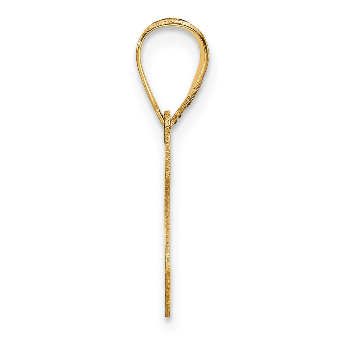 14K Yellow Gold Polished Etched Letter C Initial-Pendant