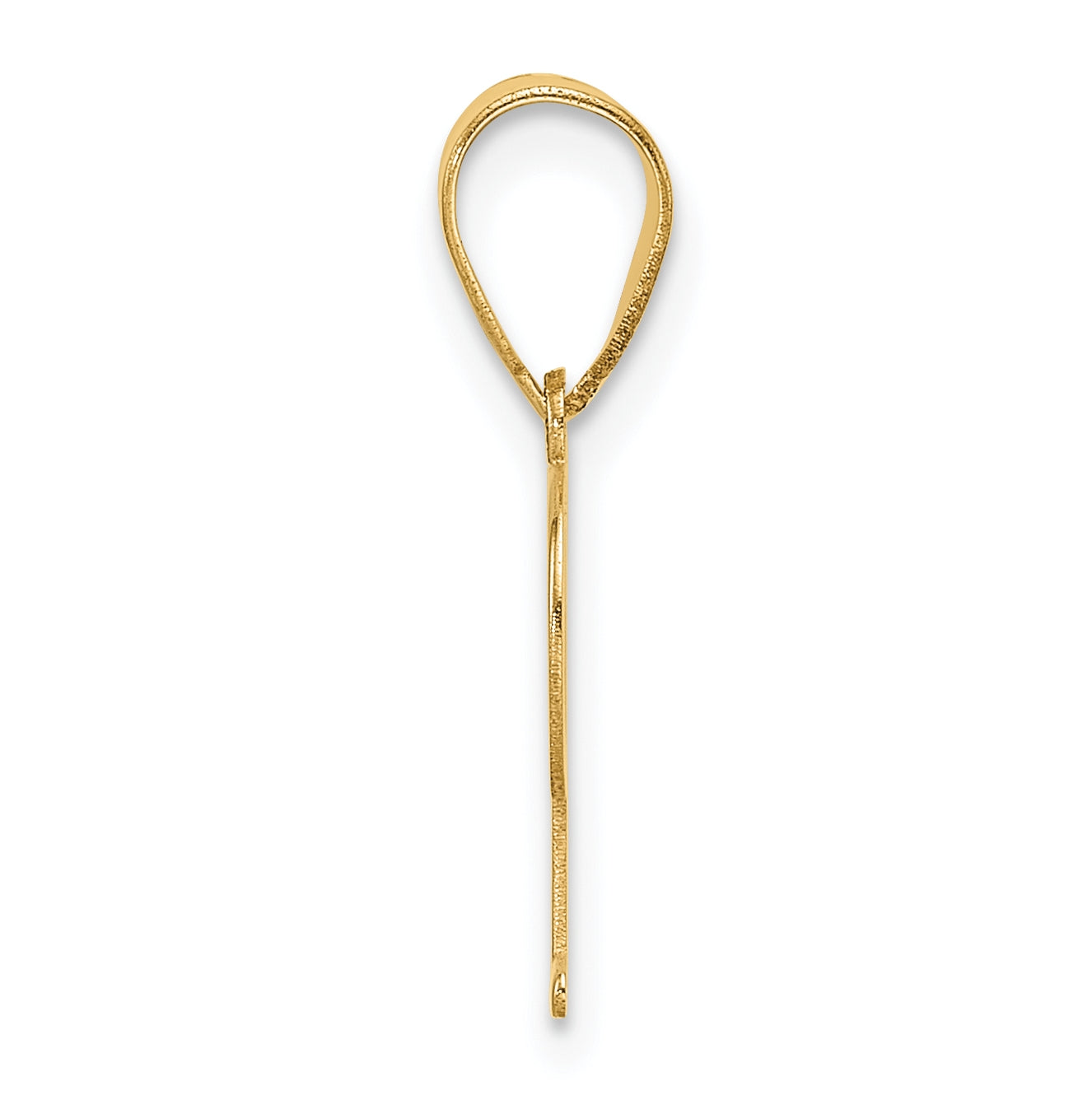 14K Yellow Gold Polished Etched Letter P Initial-Pendant