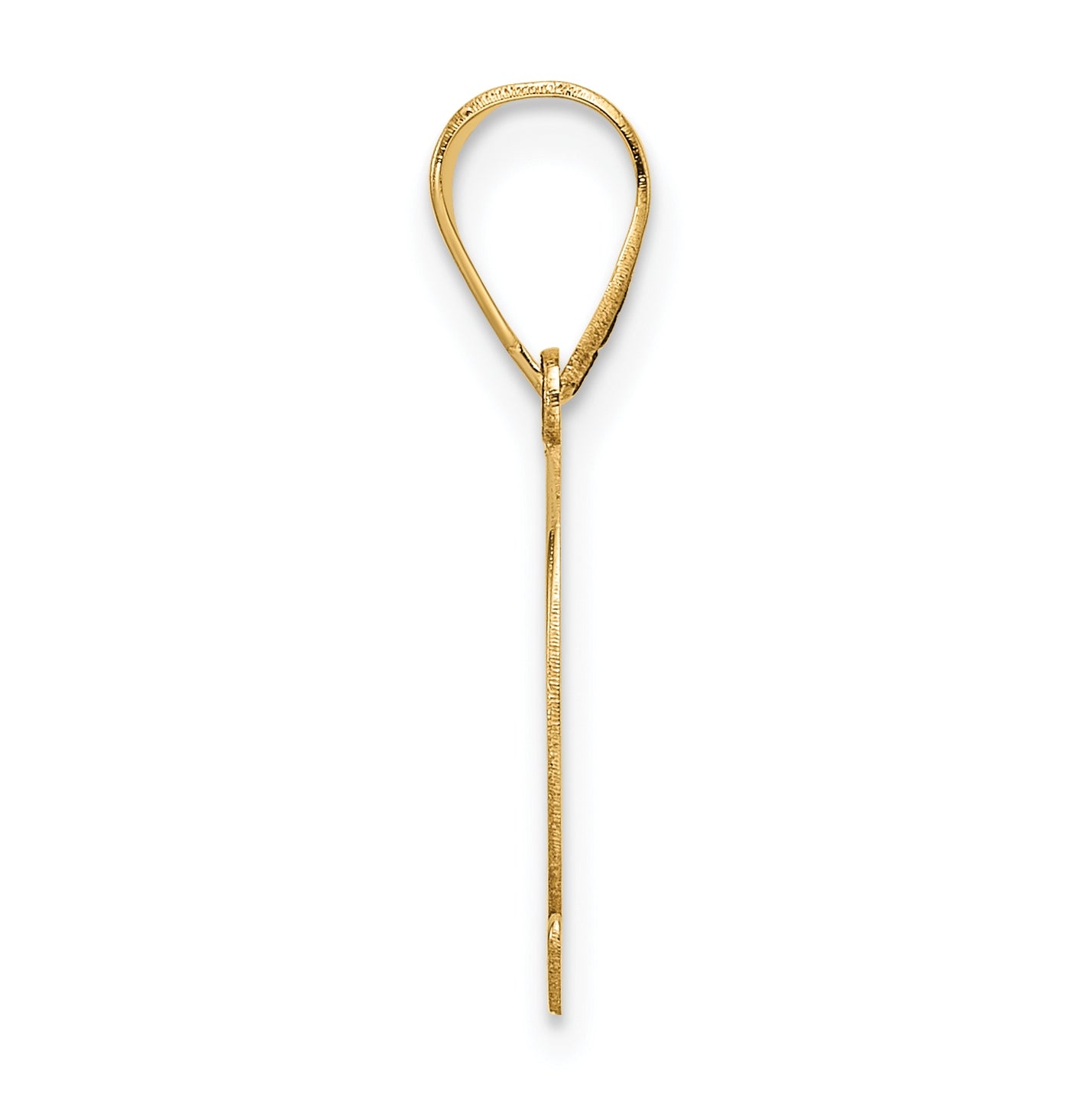 14K Yellow Gold Polished Etched Letter Q Initial-Pendant