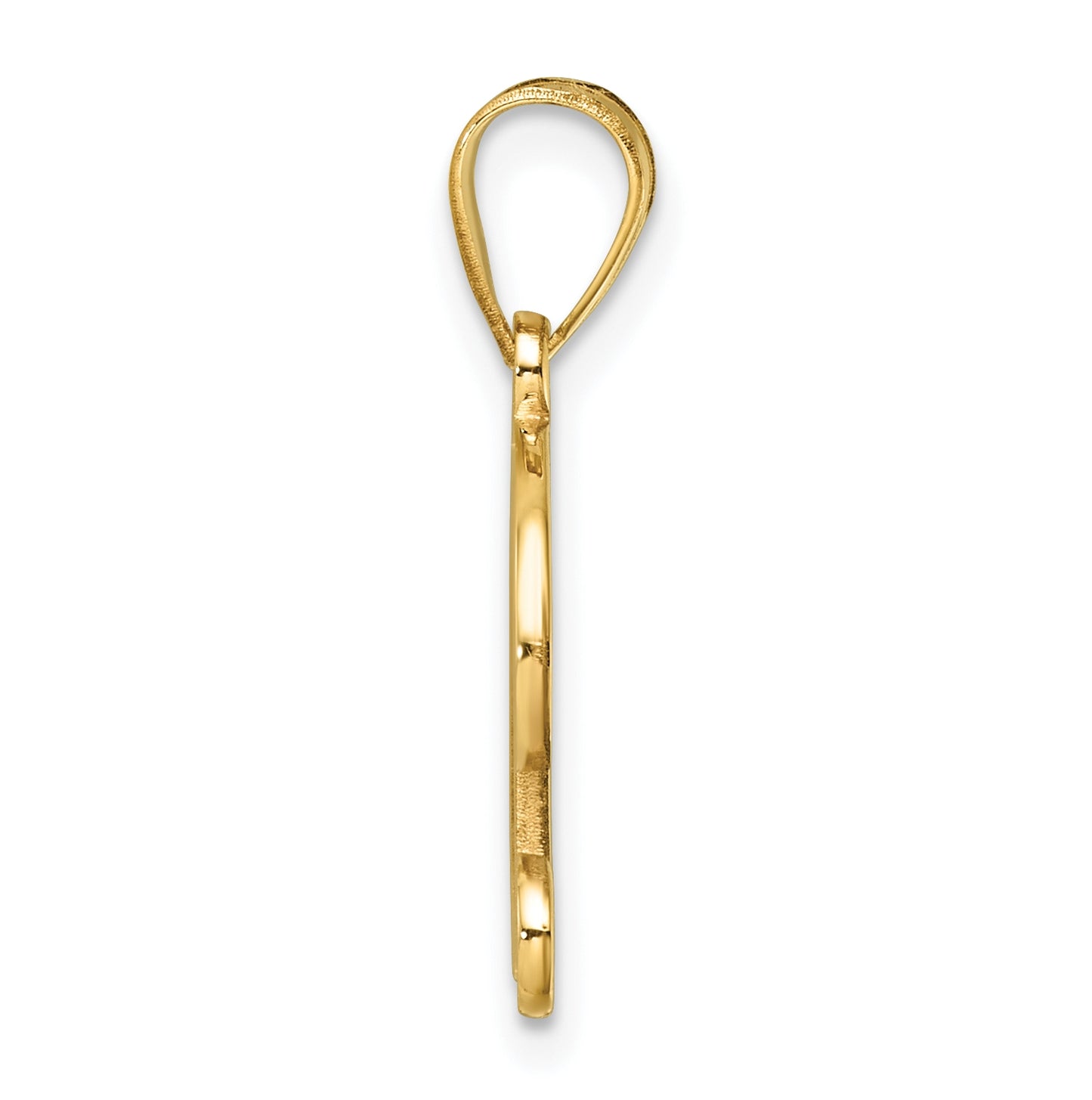 14K Yellow Gold Script Letter D Initial Pendant