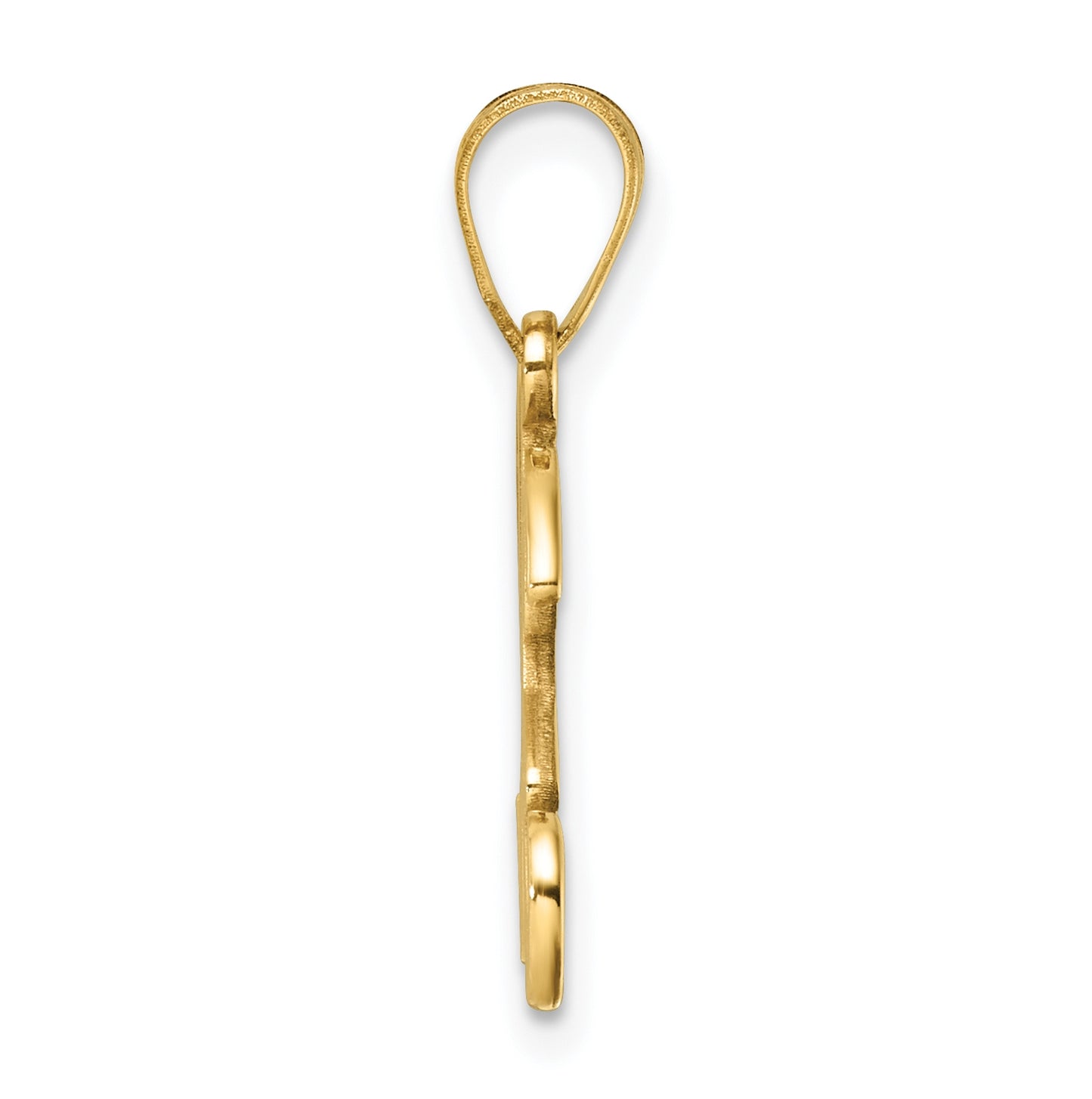 14K Yellow Gold Script Letter H Initial Pendant