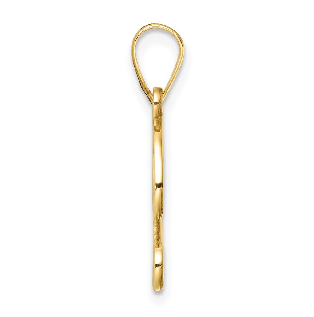 14k Yellow Gold Script Letter Initial Pendant
