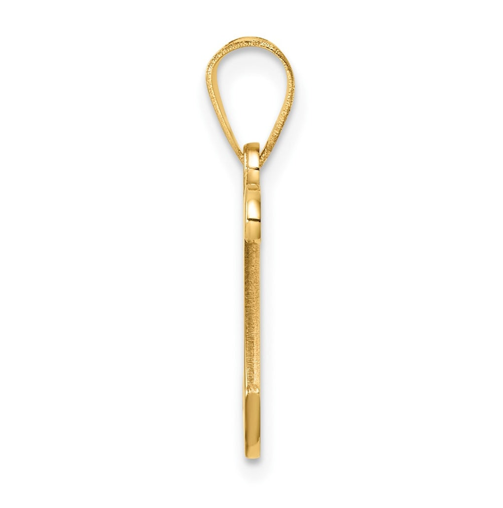 14k Yellow Gold Script Letter Initial Pendant