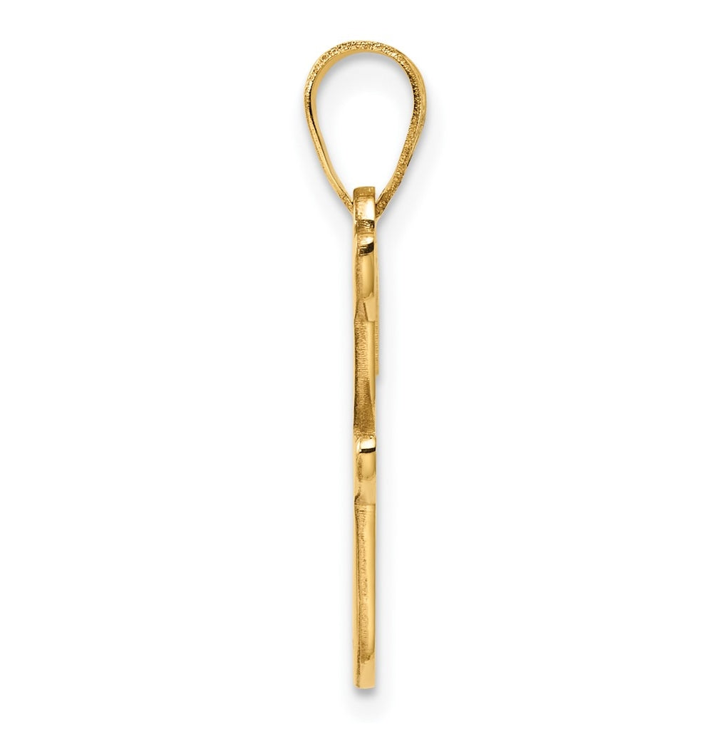 14k Yellow Gold Script Letter Initial Pendant