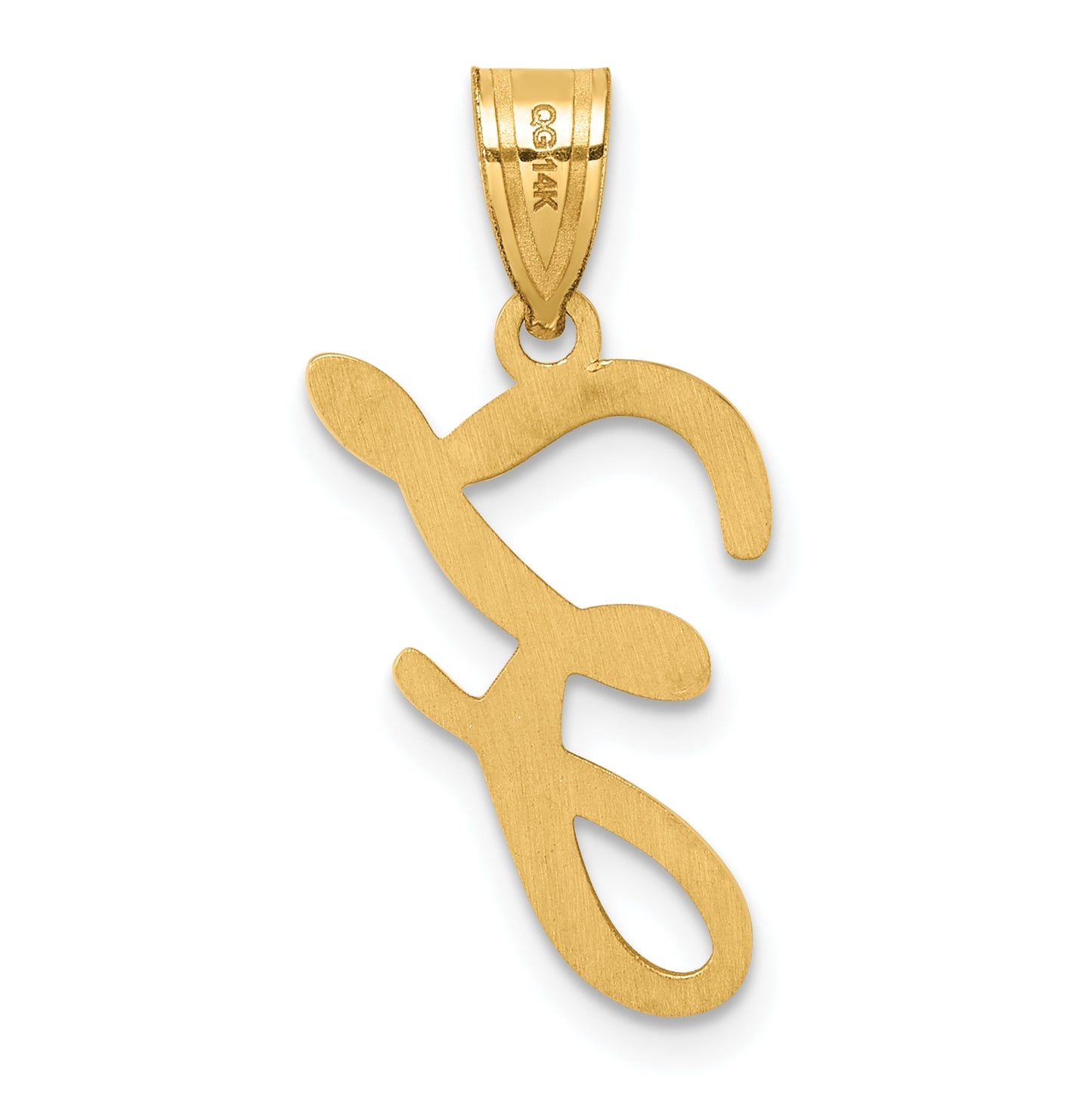 14k Yellow Gold Script Letter Initial Pendant