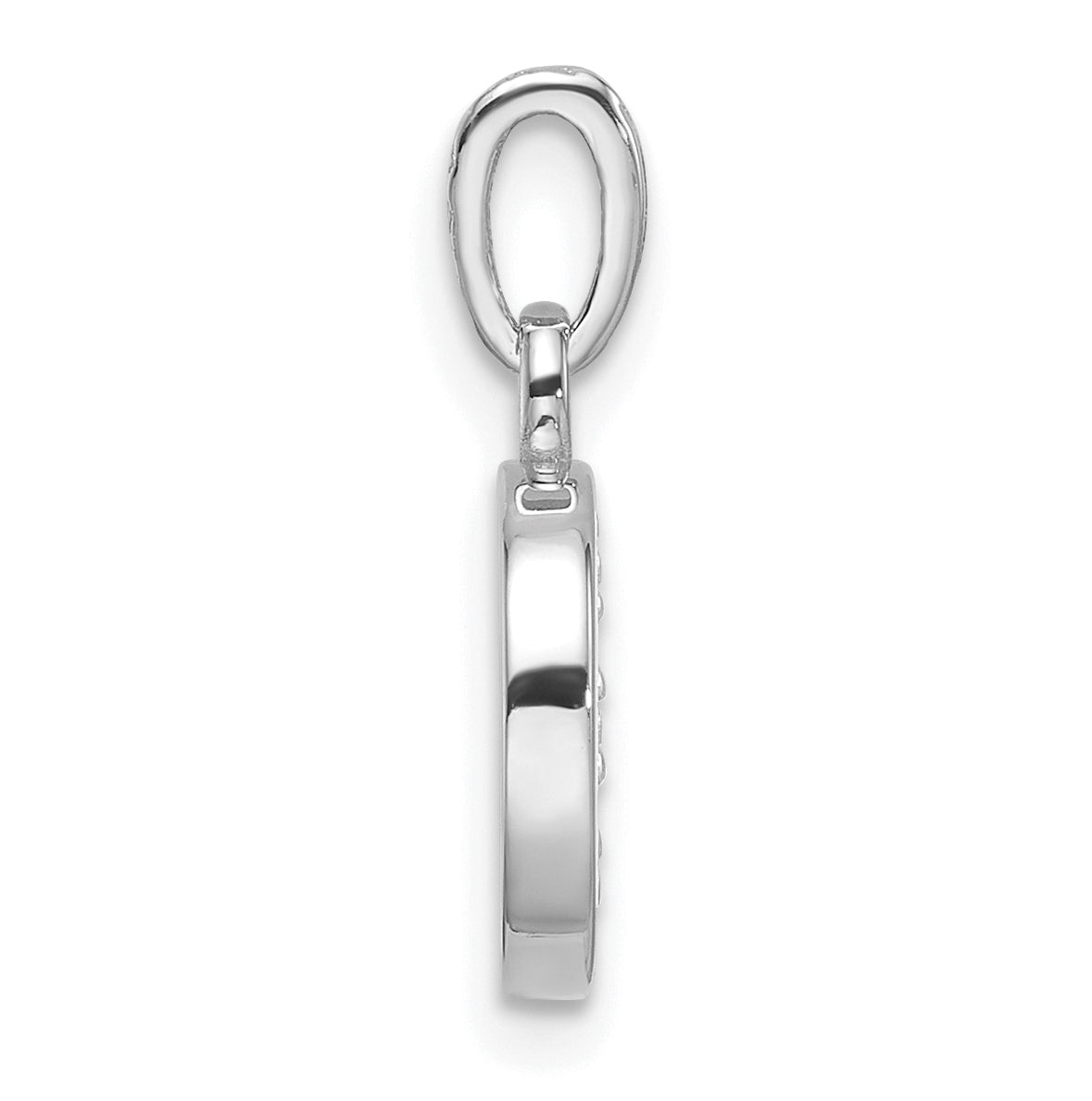 14K White Gold Diamond Letter D Initial-Pendant