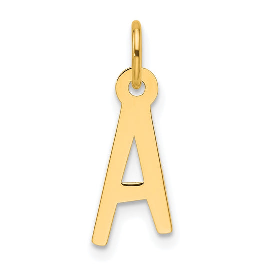 14K Yellow Gold  Slanted Block Letter A Initial Charm