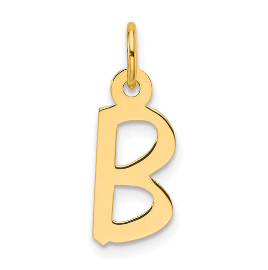 14K Yellow Gold  Slanted Block Letter B Initial Charm