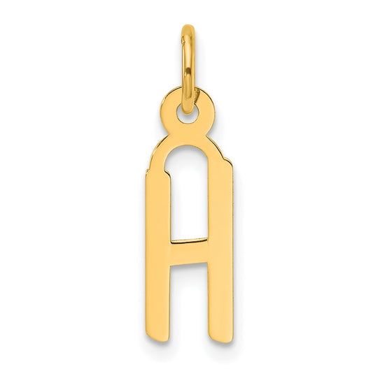 14K Yellow Gold  Slanted Block Letter H Initial Charm