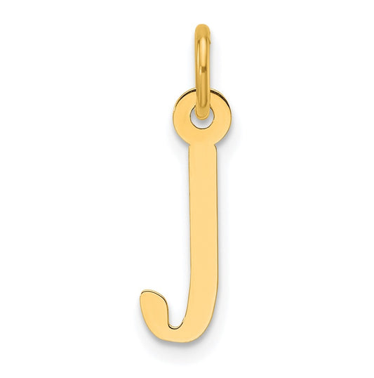 14K Yellow Gold  Slanted Block Letter J Initial Charm