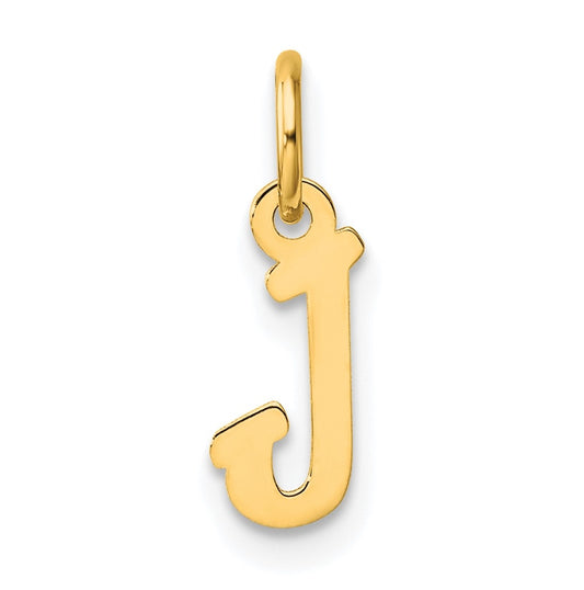 14K Yellow Gold Small Script Letter J Initial Charm