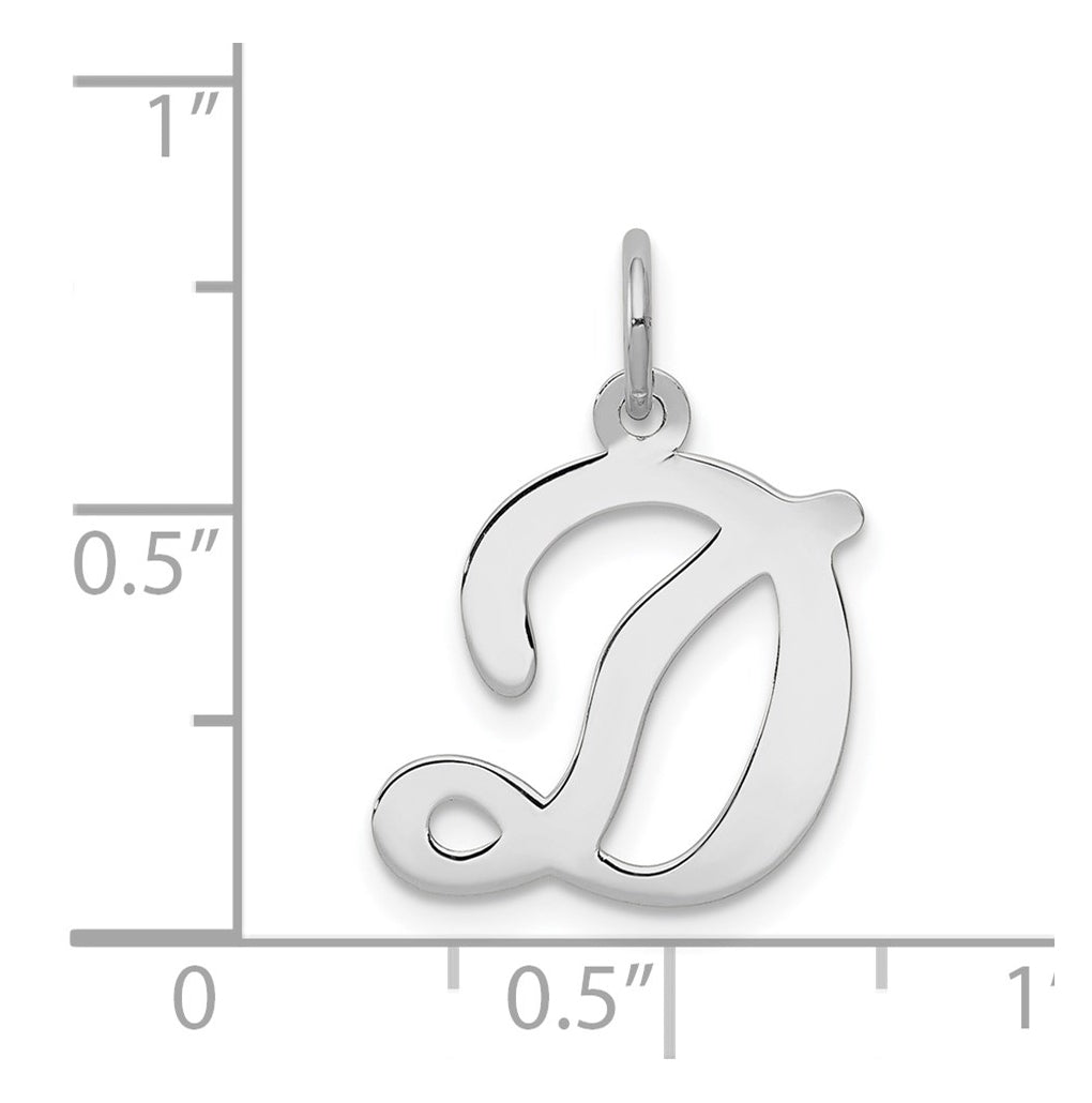 14K White Gold Script Letter Initial Charm – Elegant Jewelry Gift for Birthday, Anniversary, Engagement, Wedding
