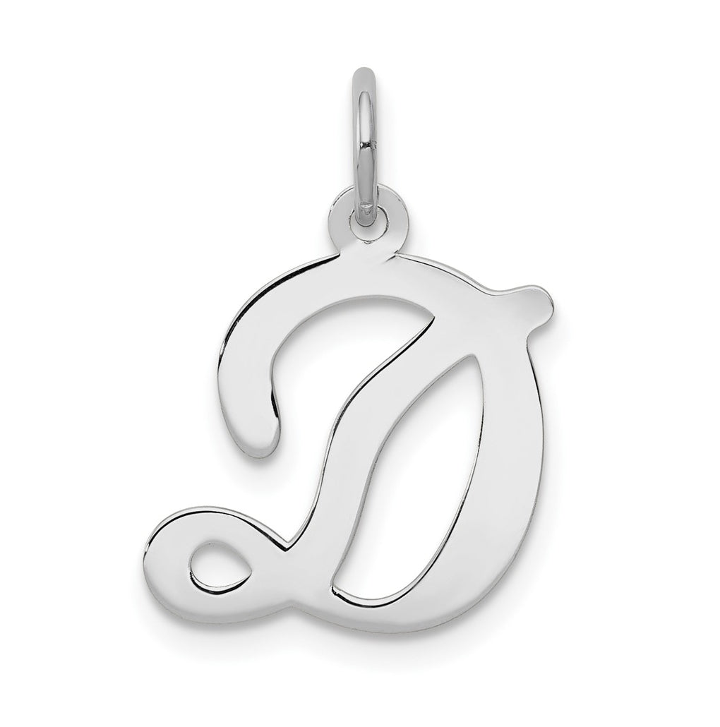 14K White Gold Script Letter Initial Charm – Elegant Jewelry Gift for Birthday, Anniversary, Engagement, Wedding