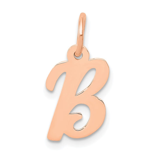 14k Rose Gold Small Script Letter B Initial Charm